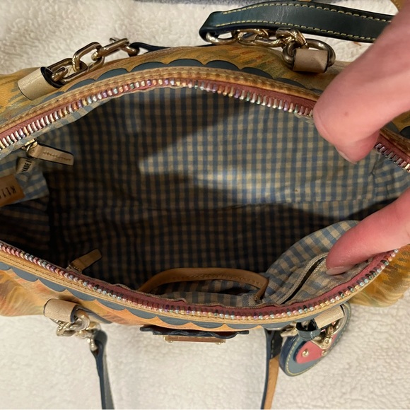 Dooney Bourke  Plaid Tartan Multicolor Vacchetta Leather Bag - Picture 9 of 14